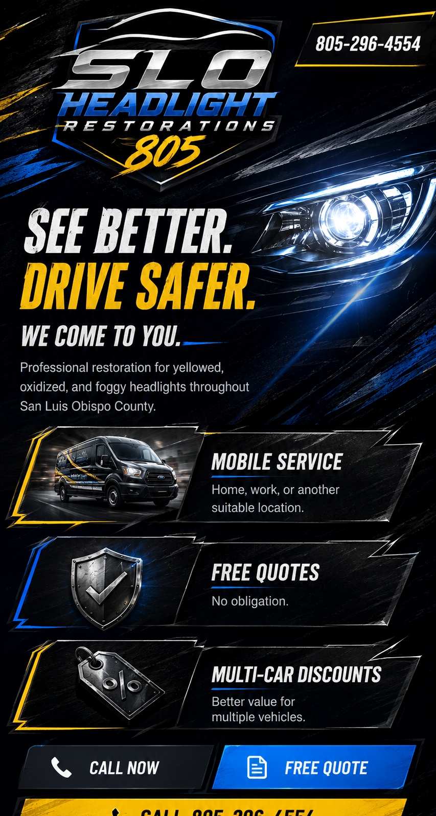 SLO Headlight Restorations 805 rugged automotive mobile service design