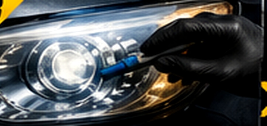 Applying a protective finish to a headlight